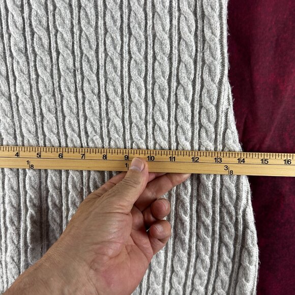 SINCERELY JULES CABLE KNIT TURTLENECK SWEATER DRESS, LIGHT GREY, SIZE XS - Picture 9 of 9